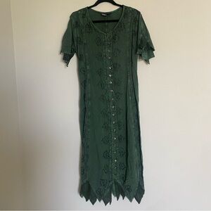 Vintage My Choice Maxi Whimsigoth Grunge Fairy Buttoned Dress One Size